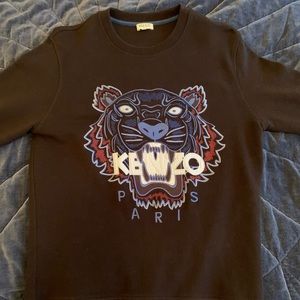 Like New Kenzo Paris Blue Tiger Black Sweatshirt!!